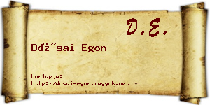 Dósai Egon névjegykártya